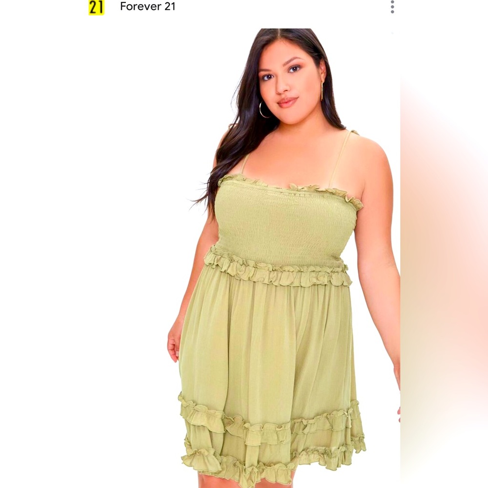 Women’s Forever 21 Curve Mini Dress New With Tags NWT in Olive Green Size 0X